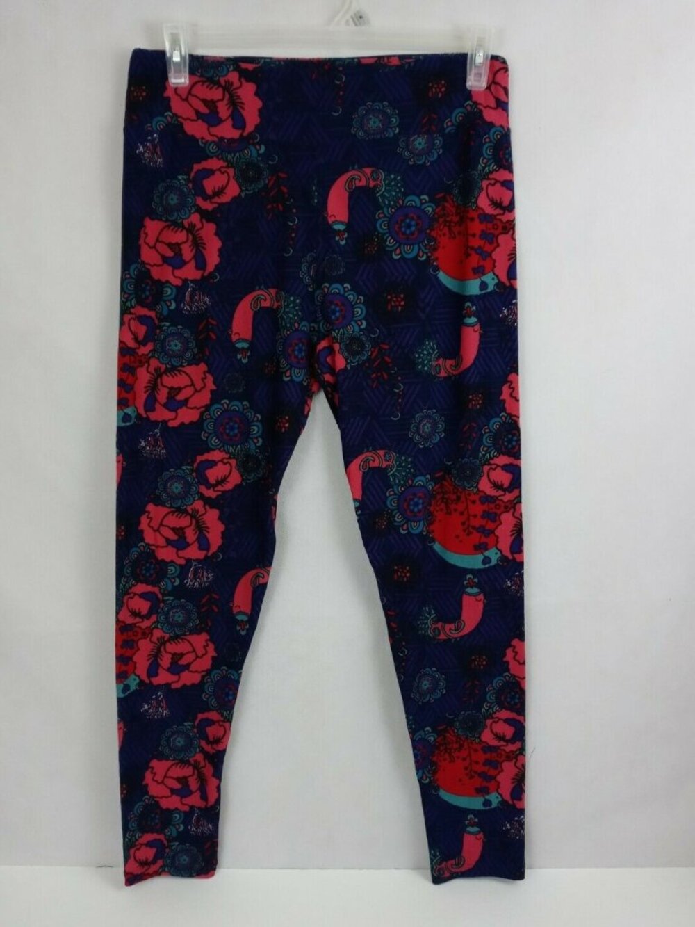 New LuLaRoe Tall & Curvy Leggings Jade, Pink, & Purple Retro Floral Design
